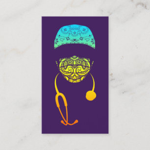 rainbow masked in paisley business card