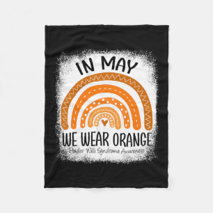 Rainbow May We Wear Orange Prader Willi Syndrome A Fleece Blanket