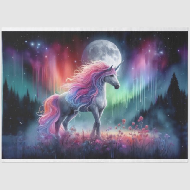 Rainbow Meadow Unicorn Tissue Paper (Front)