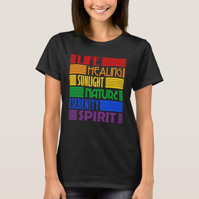 Rainbow Meanings (LGBT Gay Lesbian Transgender) T-Shirt (Front)