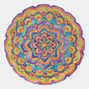 Rainbow Medallion Classic Round Sticker