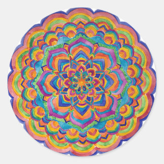 Rainbow Medallion Classic Round Sticker
