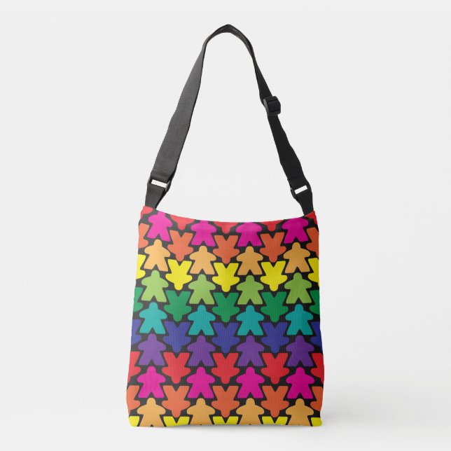 Rainbow Meeple Cross Body Bag (Front)