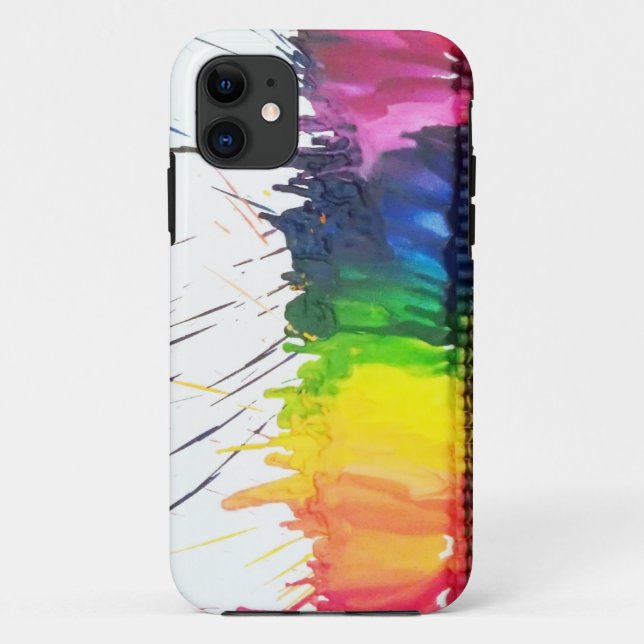 Rainbow melting crayons art iPhone 5 case (Back)