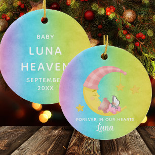 Rainbow Memorial Girl Baby Loss Christmas Ceramic Tree Decoration
