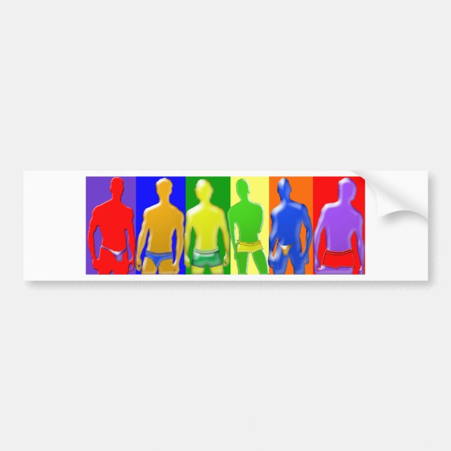 Rainbow Men Bumper Sticker (Front)