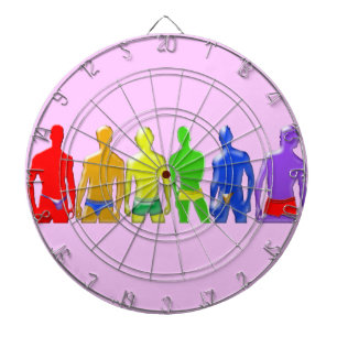 Rainbow Men Dart Board