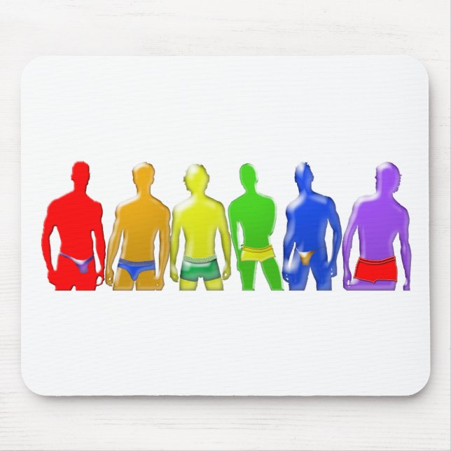 Rainbow Men Mouse Mat (Front)