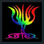 Rainbow Menorah Poster<br><div class="desc">Bright rainbow menorah.</div>