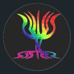 Rainbow Menorah Stickers<br><div class="desc">Bright rainbow menorah.</div>
