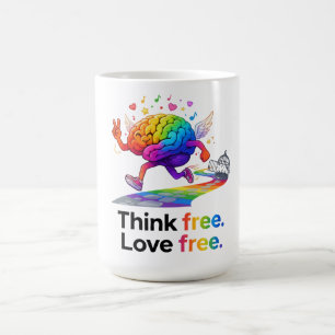 Rainbow Mental Health Freedom Brain Illustration Coffee Mug