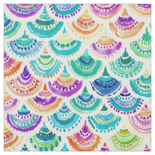 RAINBOW MERMACITA Colourful Mermaid Scallop Fabric