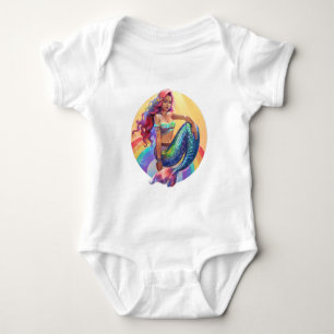 Rainbow Mermaid Baby Bodysuit