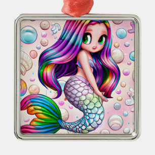Rainbow Mermaid    Metal Tree Decoration