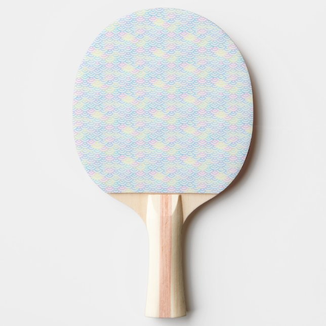 Rainbow Mermaid Pastel Ping Pong Paddle (Front)