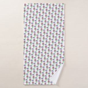 rainbow mermaid pink blue purple green black curly bath towel