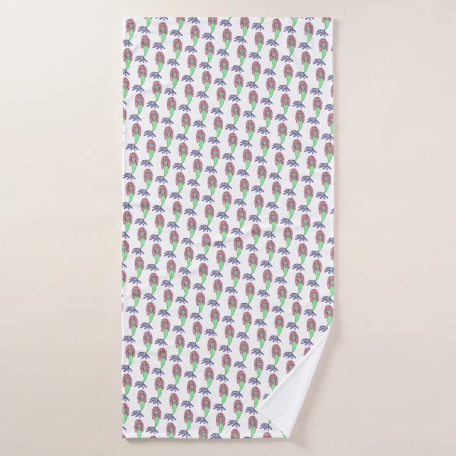 rainbow mermaid pink blue purple green black curly bath towel (Bath Towel)