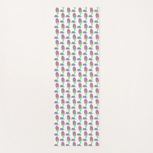 rainbow mermaid pink blue purple green black curly yoga mat