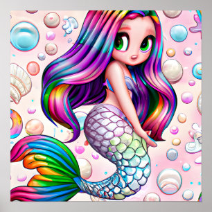 Rainbow Mermaid    Poster