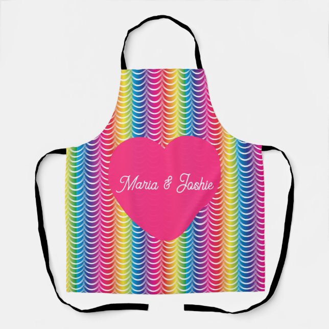 Rainbow Mermaid Pride Heart Apron (Front)