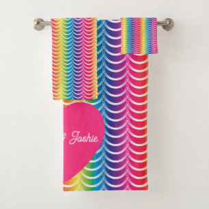 Rainbow Mermaid Pride Heart Bath Towel Set