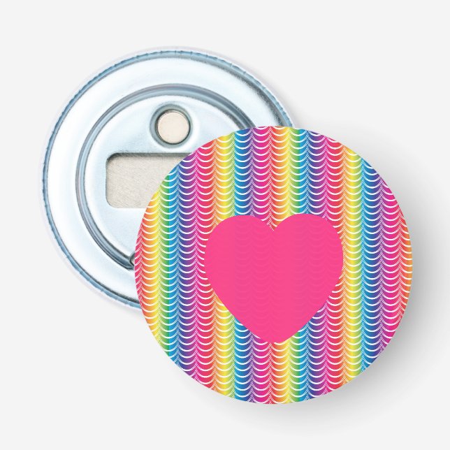 Rainbow Mermaid Pride Heart Bottle Opener (Front)