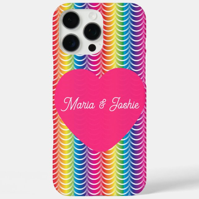 Rainbow Mermaid Pride Heart Case-Mate iPhone Case (Back)