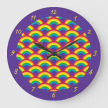 Rainbow Mermaid Scale Acrylic Wall Clock