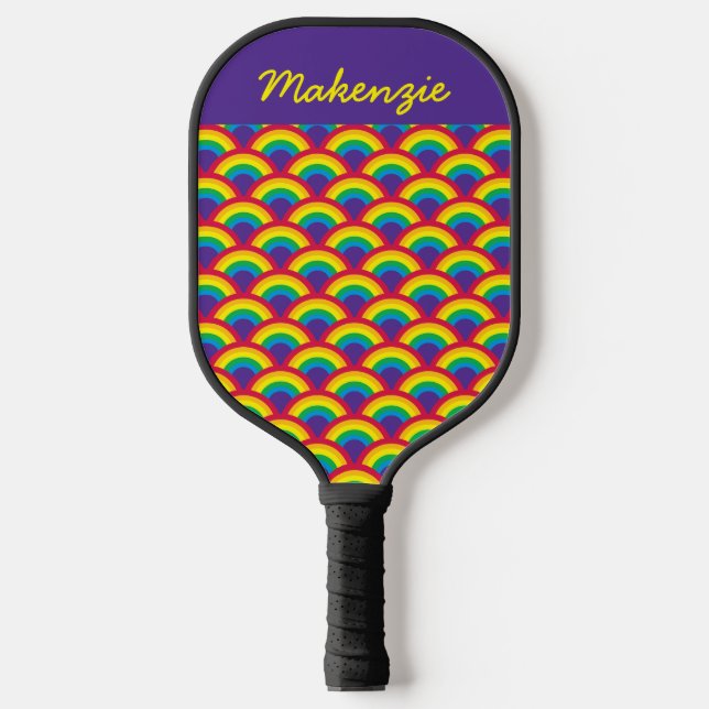 Rainbow Mermaid Scale Custom Name Pickleball Paddle (Front)