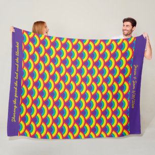 Rainbow Mermaid Scale Fleece Blanket