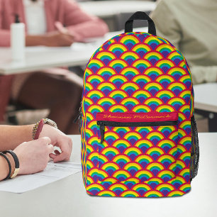 Rainbow Mermaid Scale Socks Printed Backpack