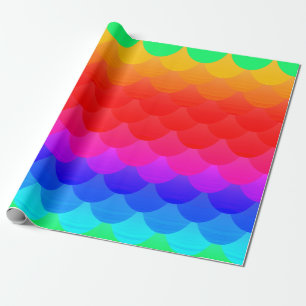 rainbow mermaid scales ombre wrapping paper