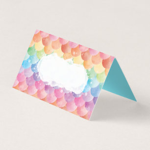 Rainbow Mermaid Watercolor Place Cards