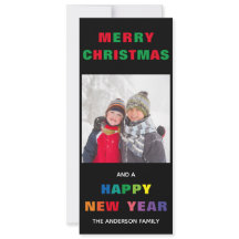 Rainbow Merry Christmas - Vertical Christmas Card