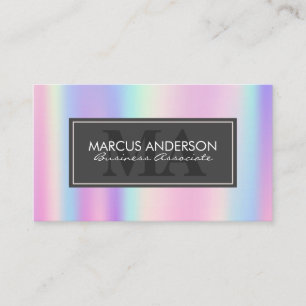 Rainbow Metallic   Classic Two Initial Monogram Appointment Card