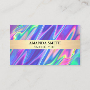 Rainbow Metallic Liquid Backdrop Business Card