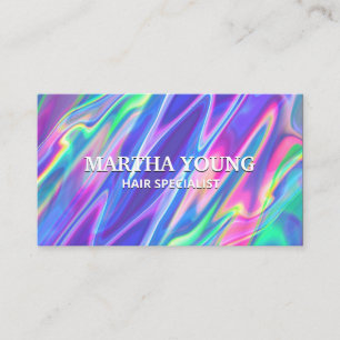 Rainbow Metallic Liquid Background Business Card