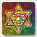 Rainbow Metatron's Cube Flower of Life Coaster<br><div class="desc">Sacred Geometry - The Flower of Life - as healing energy image and for harmonising and energising of potable water and the environment. The Flower of Life symbol is considered to be sacred among many cultures around the world, both ancient and modern. Within this symbol can be found all the...</div>