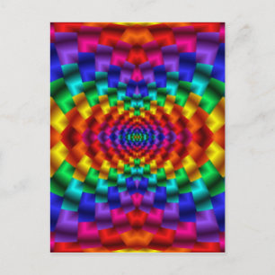 Rainbow Mind Warp Psychedelic Fractal Postcard