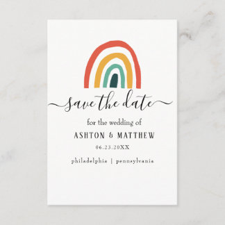Rainbow,minimal,wedding,coloured Enclosure Card