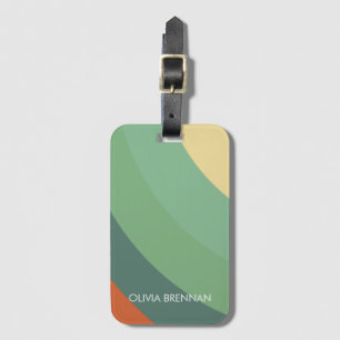 Rainbow Minimalist Stripes Handmade Luggage Tag