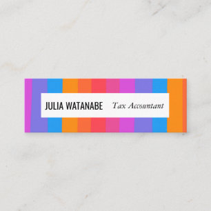 Rainbow Minimalist Stripes Handmade Mini Business Card