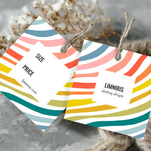 Rainbow Minimalist Stripes Handmade Price Hang Tag