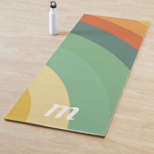 Rainbow Minimalist Stripes Handmade Square  Yoga Mat