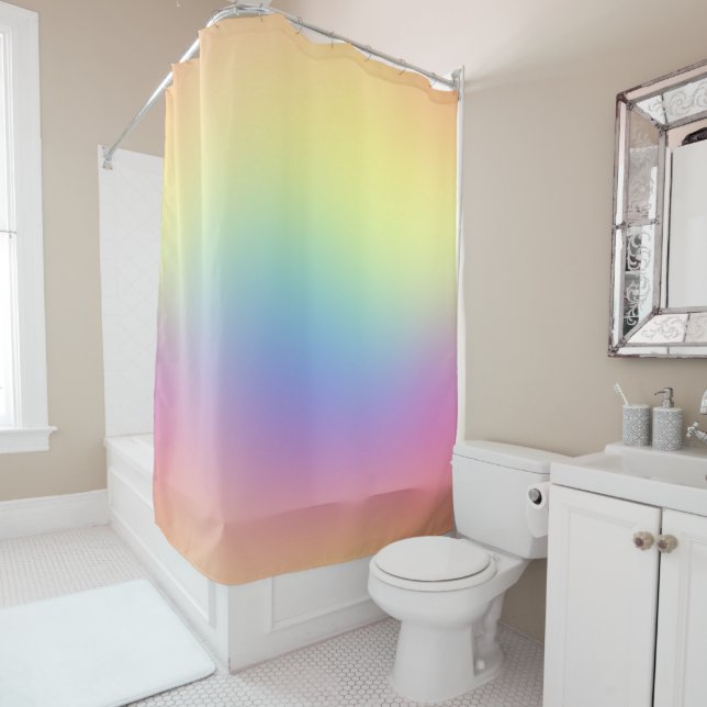 RAINBOW MIST  PATTERN SHOWER CURTAIN (In Situ)