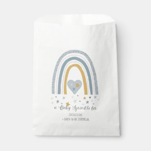 Rainbow Modern Dusty Blue Gold Boy Baby Sprinkle Favour Bags