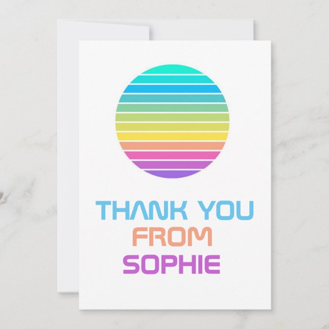 RAINBOW MODERN MINIMAL SCI FI THANK YOU CARD (Front)