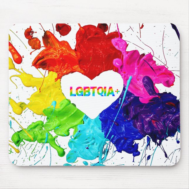 Rainbow Modern Stripe LGBT Mouse Mat (Front)