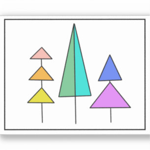 rainbow modern triangle trees simple design