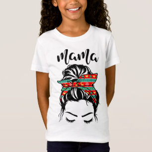 Rainbow Mom Christmas Love Red Plaid T-Shirt
